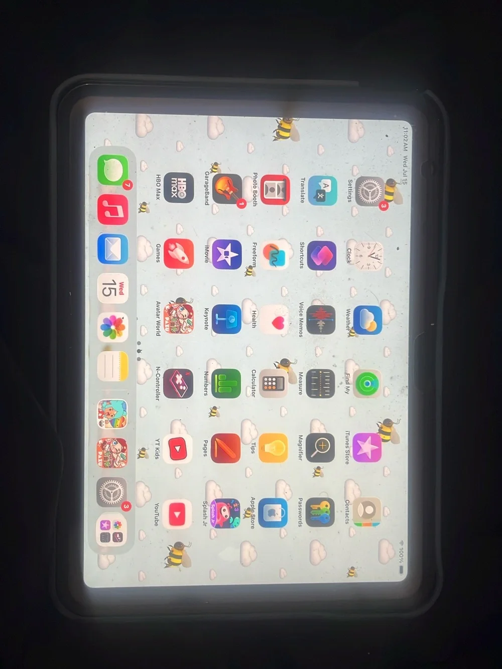 Apple iPad in Black Case with White Display
